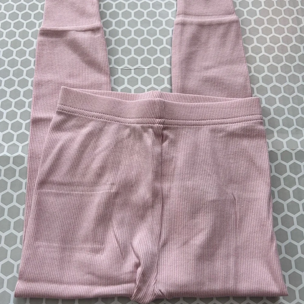 NWT Old Navy Light Pink Ribbed Henley Kids Pajama Set Size 3T